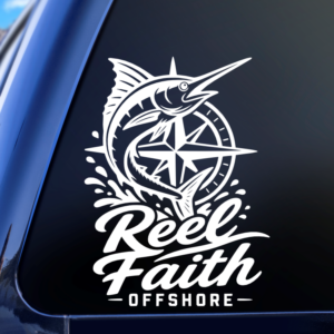Graphics Addiction Reel Faith Offshore Car Decal Sticker for Cars Trucks Tumbler SUV Van Skateboards Laptops
