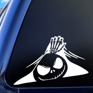 Graphics Addiction Peeking Jack Skellington Nightmare Before Christmas Car Decal Sticker for Cars Trucks Tumbler SUV Van Skateboards Laptops