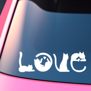 Graphics Addiction Love Cats Car Decal Sticker for Cars Trucks Tumbler SUV Van Skateboards Laptops