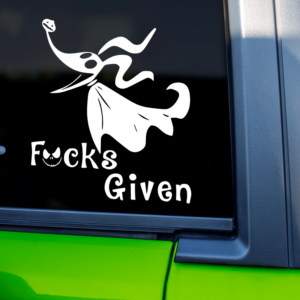 Graphics Addiction Zero Fucks Given Zero Dog Nightmare Before Christmas Car Decal Sticker for Cars Trucks Tumbler SUV Van Skateboards Laptops
